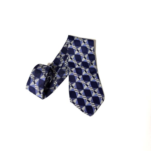 Robert Talbott Blue Geometric Handsewn In USA Mens Tie 100% Silk Necktie - Picture 2 of 7